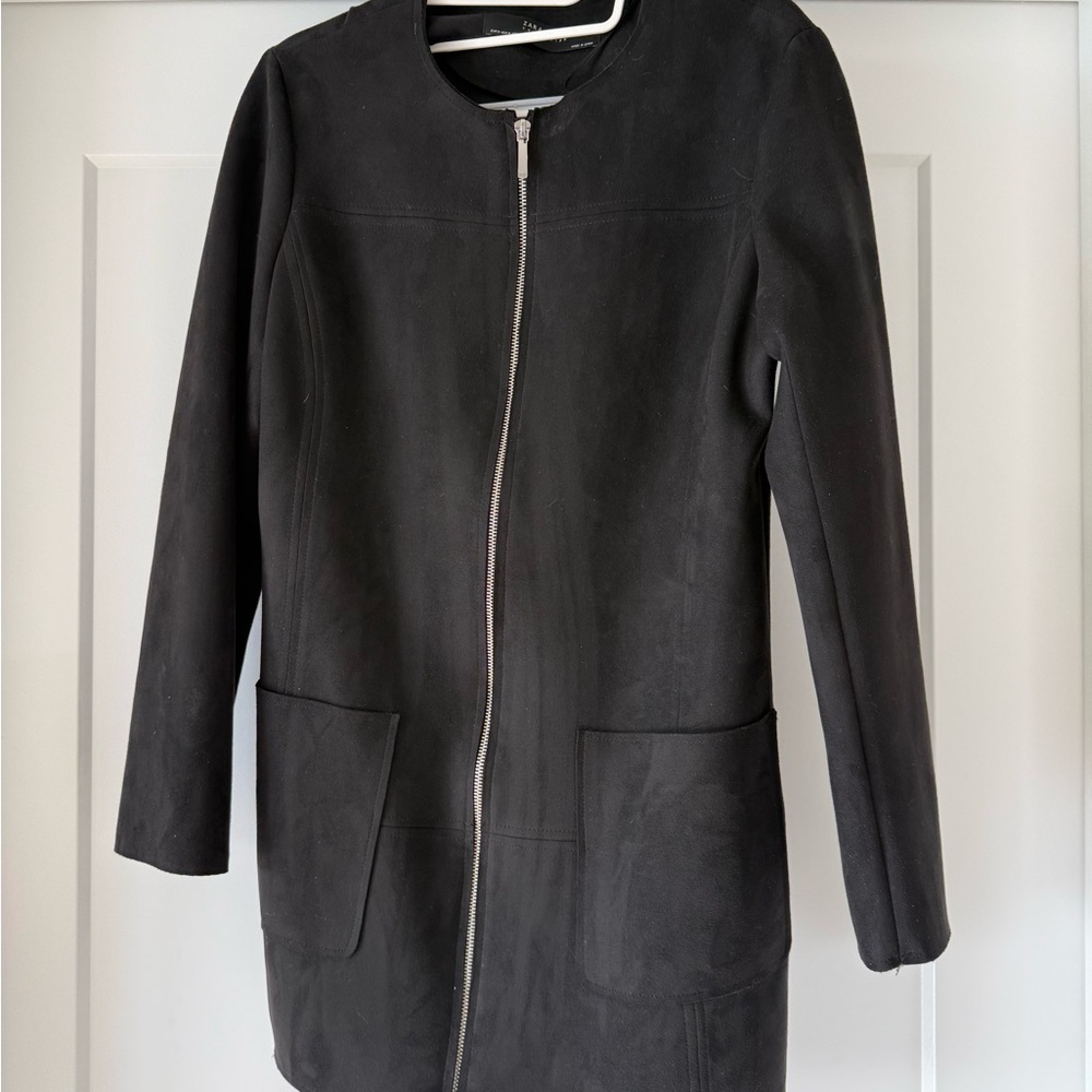 Zara Black Faux Suede Jacket